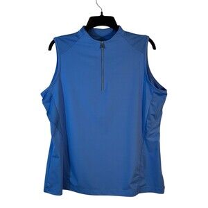 Tail Sleeveless Activewear Top Womens XL Blue 1/4 Zip Golf Tennis Pickleball